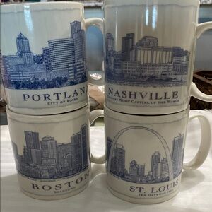 Starbucks 18 oz City Skyline Ceramic Mug Set
